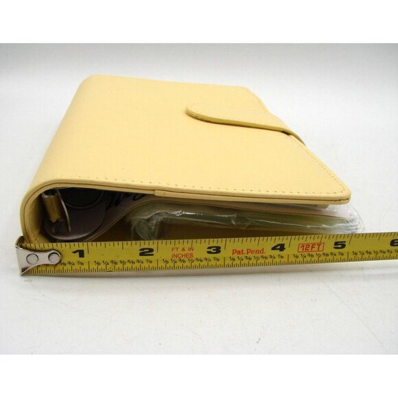 Skydue Planner Organizer Pale Yellow Leather 6 Ring Binder Budget Refillable NEW - Picture 9 of 11